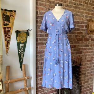 Madewell button wrap midi dress